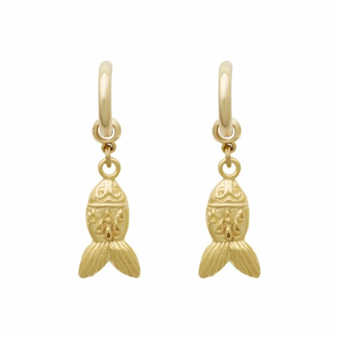 Brinker & Eliza Gold Fish Hoops