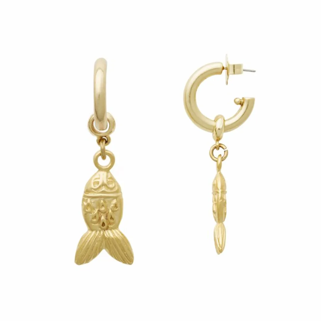 Brinker & Eliza Gold Fish Hoops
